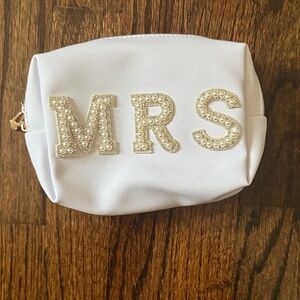 White 'MRS' Makeup Bag